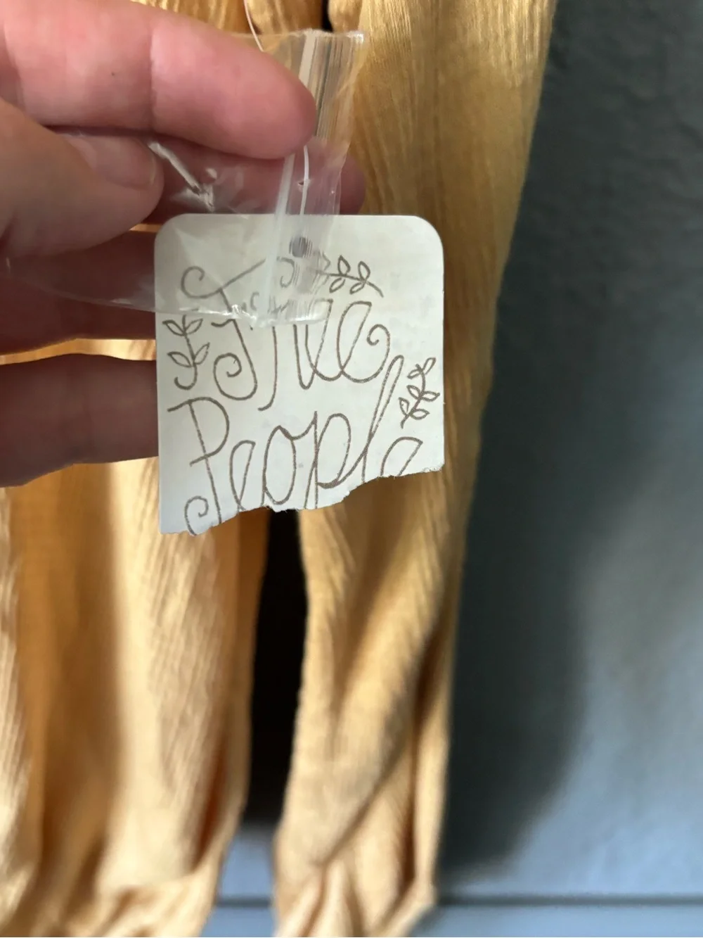 Free People Beach NWT Surplice Waffle Top Light Yellow Size S